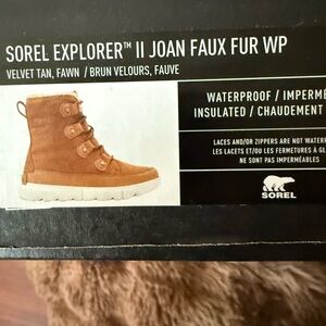 Sorel Explorer II Joan Faux Fur Boots in Tan